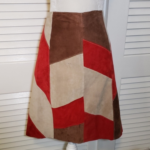 Vintage Dresses & Skirts - Vintage Suede Patchwork Madison Studio A-Line VGUC